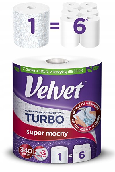 Velvet Prosoape de hârtie Turbo Super Rezistente, pentru sarcini grele, Pache...