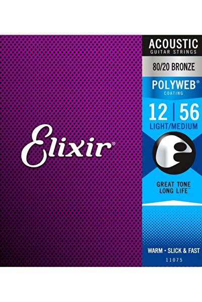 NO BRAND Elixir 11075 80/20 Bronz POLYWEB 12-56 Corzi de chitară acustică