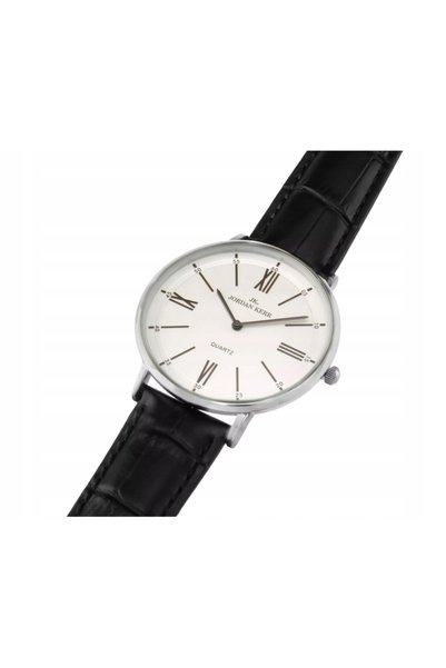JORDAN KERR Ceas bărbătesc elegant argintiu P9008, carcasă subțire de 42 mm