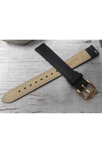 NO BRAND Curea de ceas din piele neagră pentru smartwatch Hirsch Osiris M, 13 mm