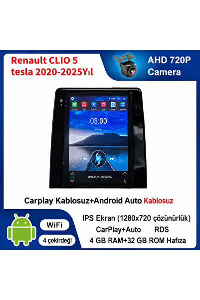 CONION Renault CLIO 5 tesla 2020-2025 Yıl uyumlu 4GB Ram 32GB Rom Hafıza Andr...