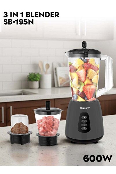 sonashi 3 In 1 Mixer Grinder - With Grinding Cup, Mincing Cup, 1.8 L Capacity...