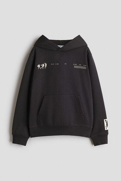H&M Kapüşonlu ve Baskı Motifli Üst