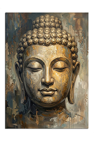 Artmeg Pânză decorativă cu portretul Statuii lui Buddha din aur - Tablou din ...
