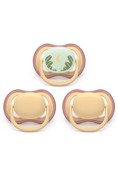 Philips Set 3 suzete bebelusi, Avent, Ultra Air Day & Night, Ortodontice, Sil...