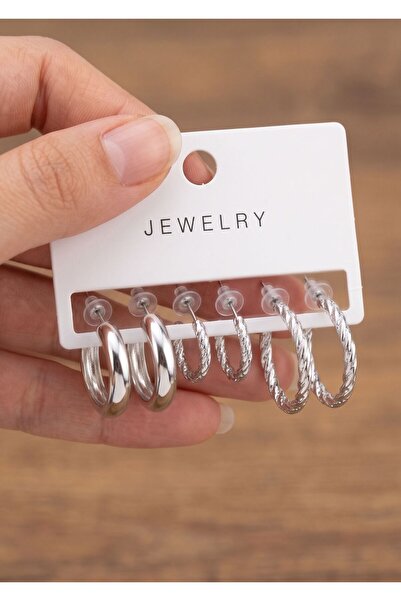 Ervalina Set of 6 Patterned Hoop Earrings