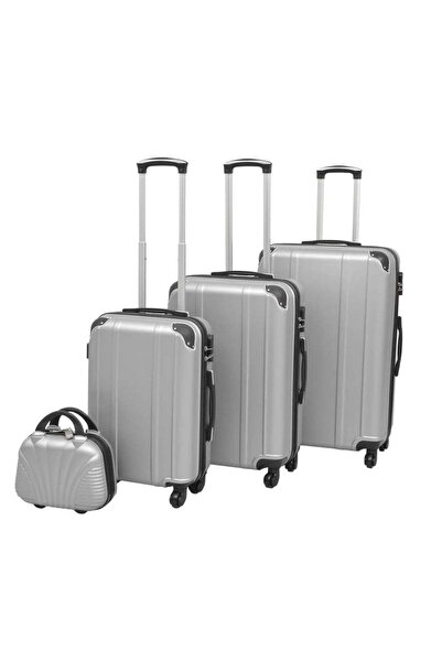 OEM Set de 3 valize rigide XL, L, M și geantă cosmetică argintie