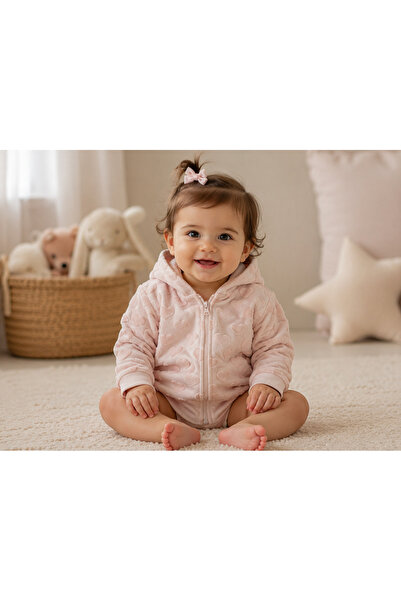 Tiffany Baby Puffy Love Theme Hooded Baby Girl Jacket 31027