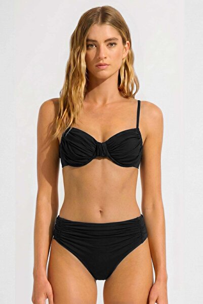 Aytuğ&Mısırlı Egyptian Underwire Side Sliding Bikini Set Black
