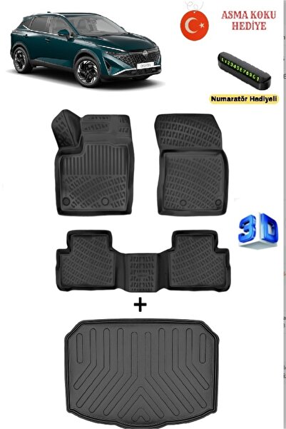 Rizline Nissan Qashqai 2022 Sonrası Uyumlu 3D Havuzlu Paspas ve 3D ALT KADEME...