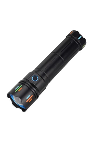 Panther 30W LED El Feneri 4000 Lümen USB Şarjlı Zoomlu 6x18650 Pil Powerbank ...