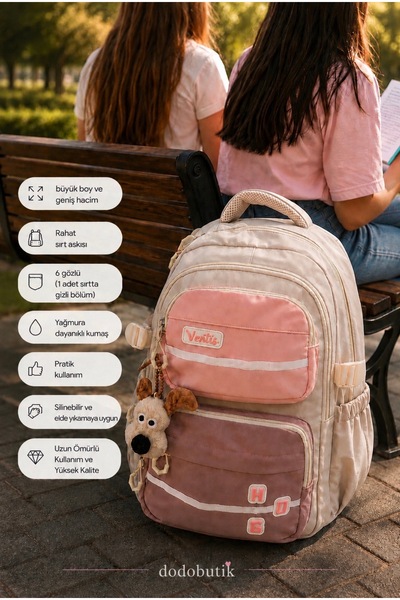 DodoButik Water Resistant, Multi-Pocket, High-Quality School Bag