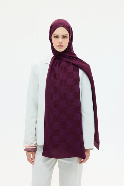 cs camellia scarf Σχέδιο Μονόγραμμα Σάλι Νάια Τζακάρ - Δαμασκηνί