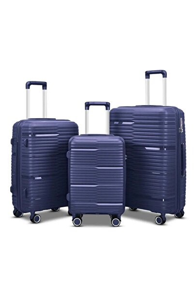 OEM Set de valize 3-în-1 albastru marin 115L 80L 47L roți universale