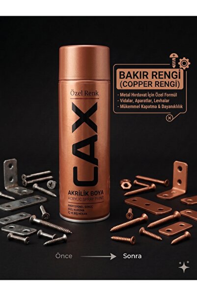 caxcolors CAX Akrilik Sprey Boya 400ml - Metal Hırdavat Vida Bağlantı Aparatı...
