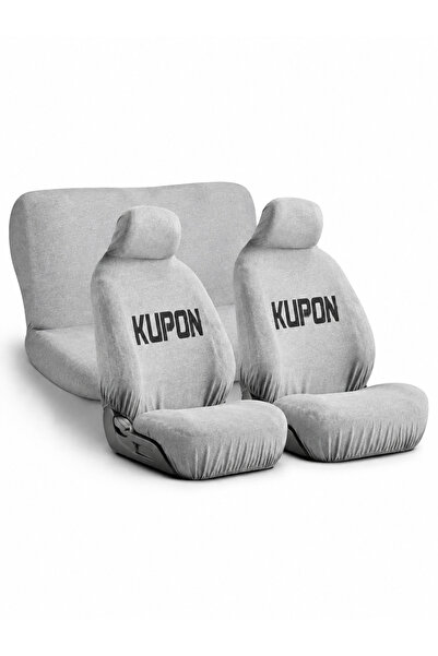 ZAFAKS Kupon Açık Gri Araba Koltuk Kılıfı Servis Kılıfı 4 Parça Tam Set