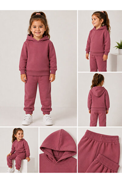 Melodikids Girl's Seasonal Hooded Top and Bottom Tracksuit Set 2-6 Years