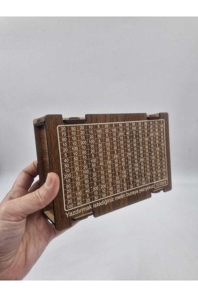 Mu Art Ahşap Parabox Wooden Piggy Bank 10000Tl Targeted Laser Cut Walnut Mdf Disassembled Savings Bank