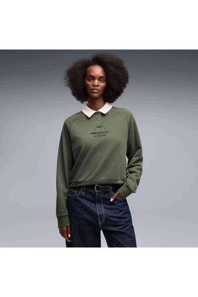 Puma CLASS Longsleeve Polo Yeşil Kadın T-Shirt & Polo
