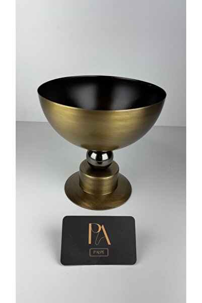 Palpe Bronze Metal Decorative Vase with Stand Flower Holder Living Room Offic...