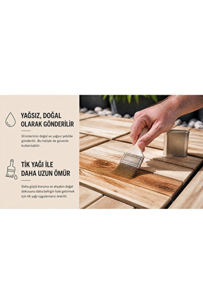 GUNBO HOME NORDIC Akasya Parke Masif geçmeli Karo Deck yağsız Naturel Ahşap yer döşemesi