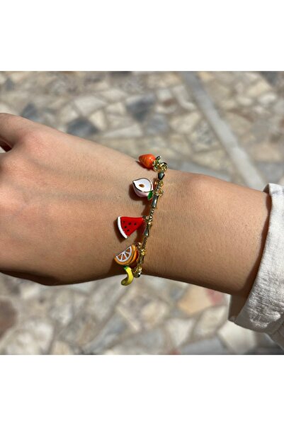 nesdesignn Gold Bracelet with Fruit Charms