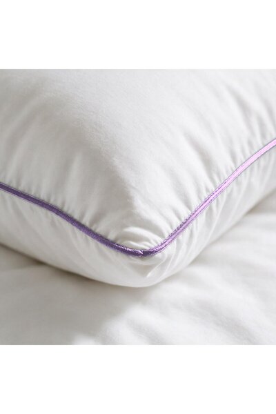 Binna Soft Eco Biyeli Yastık 50x70 cm 600 gr Boncuk Silikon Elyaf Dolgulu - Lila