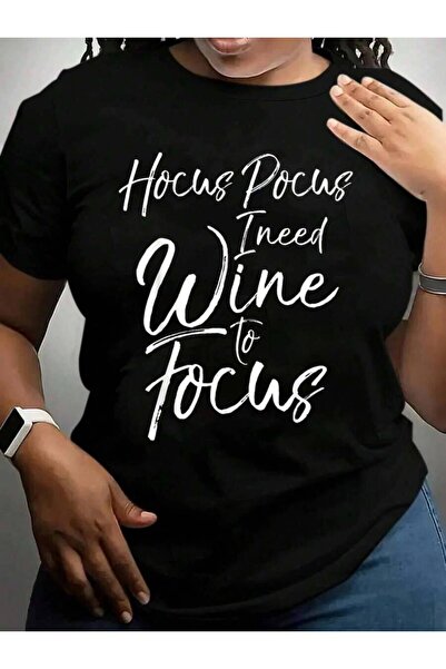 29CUN تي شيرت I Need Wine To Focus بتصميم جرافيك أسود للهالوين