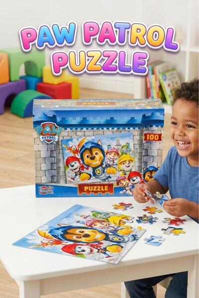 Tıfıl Toys 100 Piece Paw Patrol Rescue Knights Themed Puzzle Fun and Educatio...