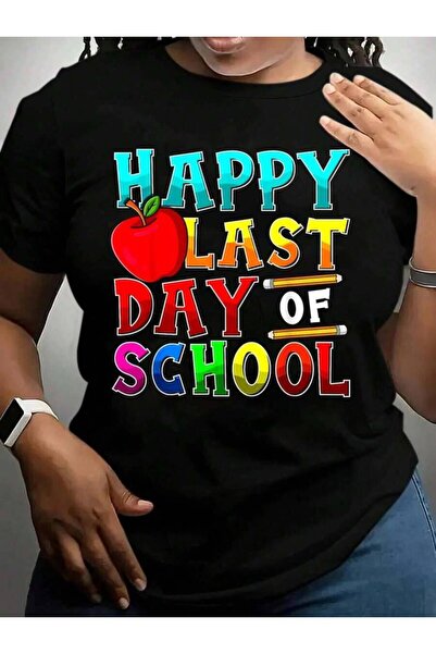 k222 Happy Last Day Of Design Back To School Black Graphic T Shirts Tee
