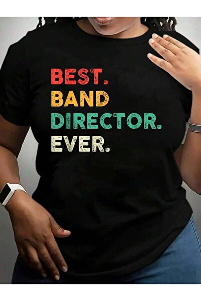 21JNRY تي شيرت بطباعة جرافيكية باللون الأسود من Best Band Director Ever - Mus...