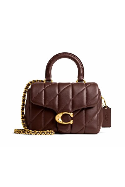 Coach Γυναικεία τσάντα Tabby Top, δέρμα Νάπα, γνήσιο δέρμα, καφέ