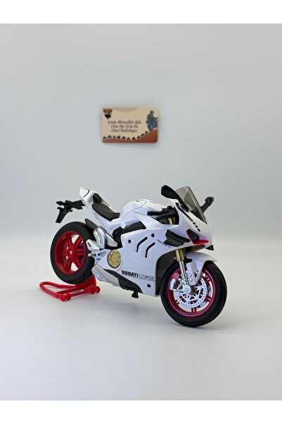 MotoGarage Ducati Panigale V4 Beyaz Diecast 1:10 Ölçek Sesli ve Işıklı | Allo...