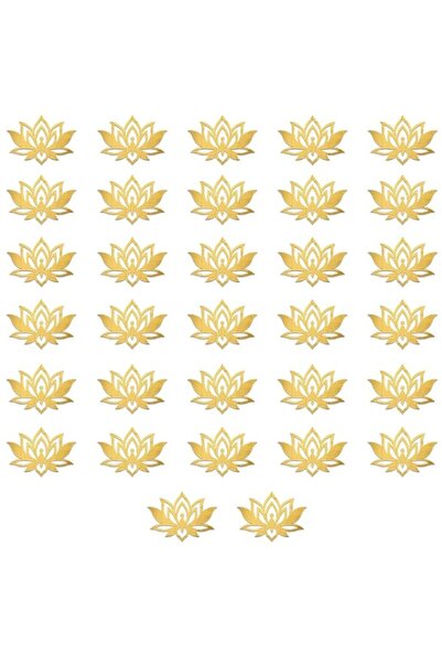 Generic Brand GLOBLELAND Golden Lotus Wall Decor Stickers 5.51x3.94inch Self-...