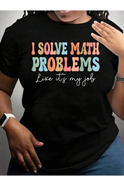 23ERVA تي شيرت برسومات سوداء لمعلم الرياضيات من Problem Solver Mathematics Ma...