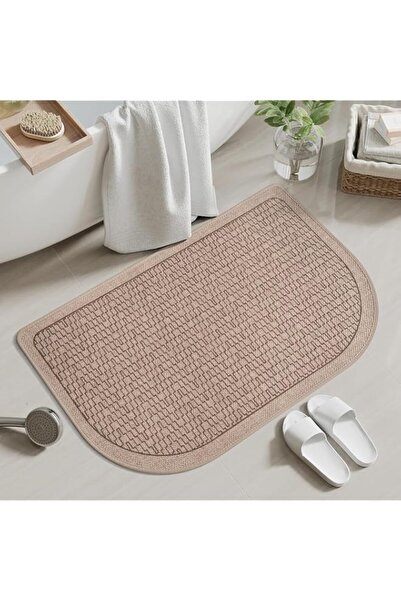 Generic 16" x24" Half Round Bathroom Mat, Ultra Thin Quick Dry Non-Slip Absor...