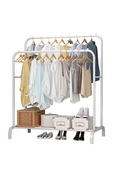 Generic Joyzzz Garment Rack, Freestanding Double Rods Metal Clothes Organizer...