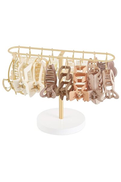 Generic Gold Metal Claw Clip Organizer, Wall Mount Countertop Hanging Hair Cl...
