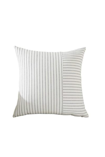 Generic Tazweeq 4 Pack Patchwork Striped Linen Pillow Cases, 45x45cm, Polyest...