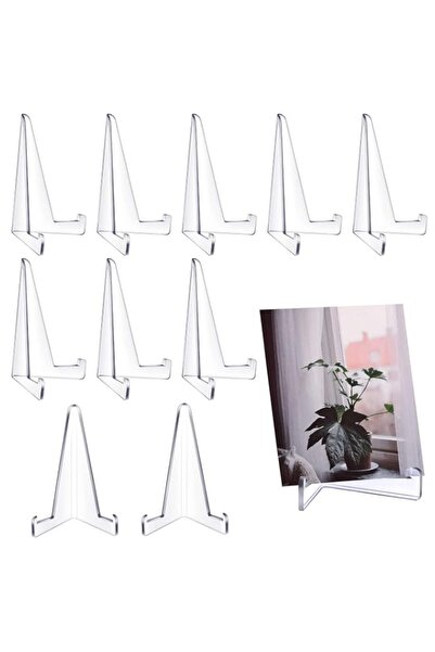Generic 10 Pack Acrylic Mini Easel Display Stands - Clear Small Plastic Holde...