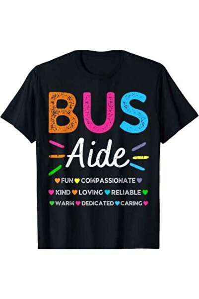 kai22 تي شيرت Bus Aide Warm Kind Slogan خفيف الوزن بأكمام قصيرة، مصنوع من الق...