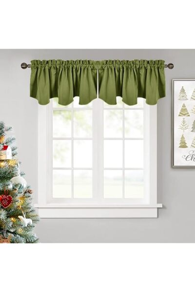 Generic Brand NICETOWN Window Treatment Farmhouse Valances - Blackout Tier Cu...