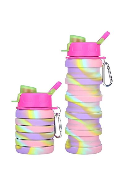 Generic Aputue Collapsible Water Bottle, 500ml Reusable Silicone Foldable Bot...