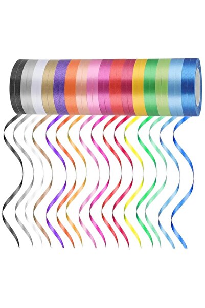 Generic 32 Rolls Curling Ribbon, 16 Colors 1/5'' 5M Balloon String Rolls, Gif...