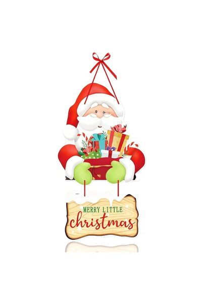 Generic Brand Christmas Santa Door Hanging Sign Paper Card Door Plaque with R...