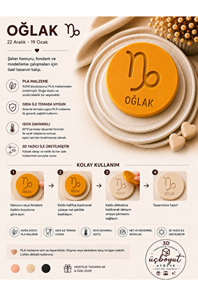 ÜÇ BOYUT ATÖLYE Zodiac Sugar Paste & Fondant Mold