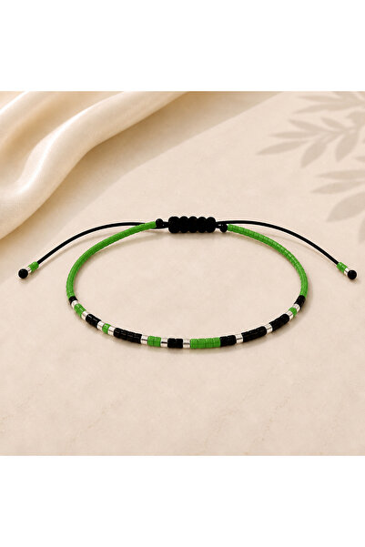Generic Brand Brățară Personalizată Cod Morse – Model Full Modern Verde – Măr...