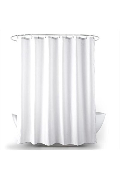 Generic Rubik Shower Curtain Plain White Thick Fabric European Style, Waterpr...