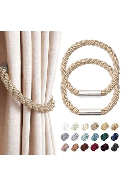 Generic NICEEC 2 Pack Magnetic Curtain Tiebacks Modern Simple Style Drape Tie...