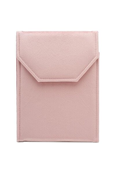 Generic Brand Velvet Necklace Jewelry Travel Folder Storage Display Case (Pink)